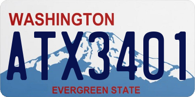 WA license plate ATX3401