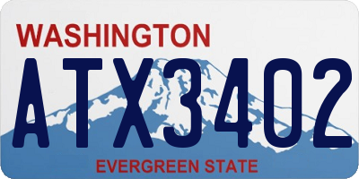 WA license plate ATX3402