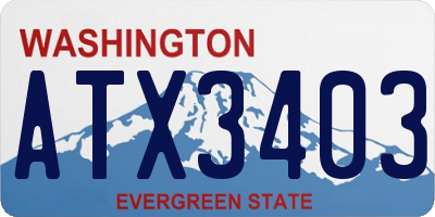 WA license plate ATX3403
