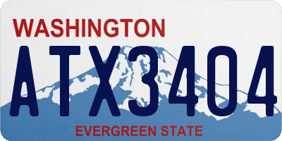 WA license plate ATX3404