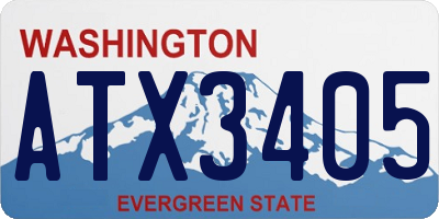 WA license plate ATX3405