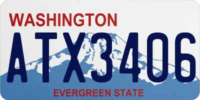 WA license plate ATX3406