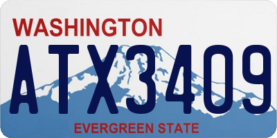 WA license plate ATX3409