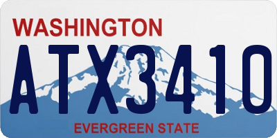 WA license plate ATX3410