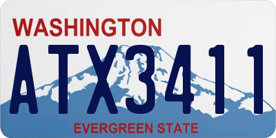 WA license plate ATX3411