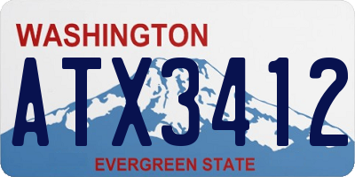 WA license plate ATX3412