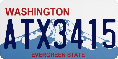 WA license plate ATX3415