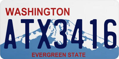 WA license plate ATX3416