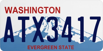 WA license plate ATX3417