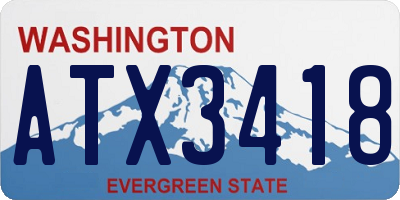 WA license plate ATX3418