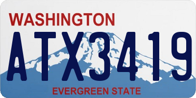 WA license plate ATX3419
