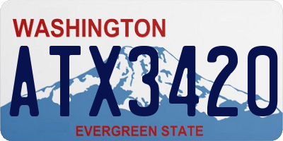 WA license plate ATX3420