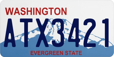 WA license plate ATX3421