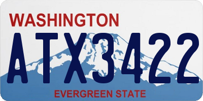 WA license plate ATX3422