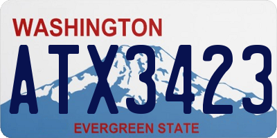 WA license plate ATX3423