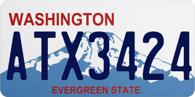 WA license plate ATX3424