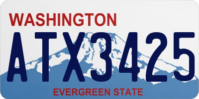 WA license plate ATX3425