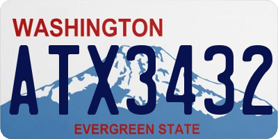 WA license plate ATX3432