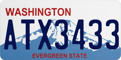 WA license plate ATX3433