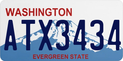 WA license plate ATX3434
