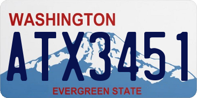 WA license plate ATX3451