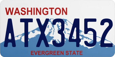 WA license plate ATX3452