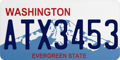 WA license plate ATX3453