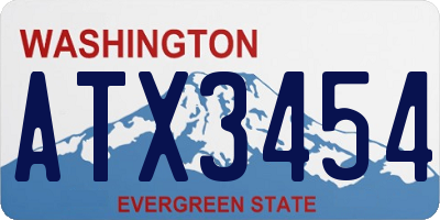 WA license plate ATX3454