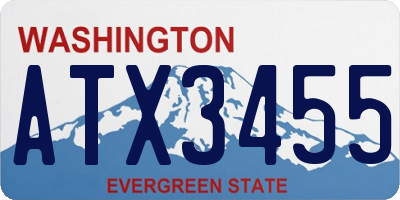WA license plate ATX3455