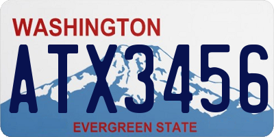 WA license plate ATX3456