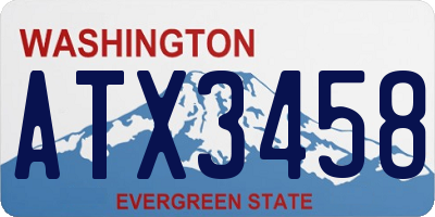 WA license plate ATX3458