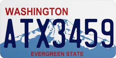 WA license plate ATX3459