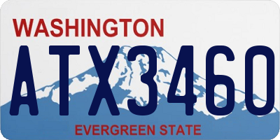 WA license plate ATX3460