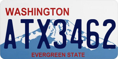 WA license plate ATX3462
