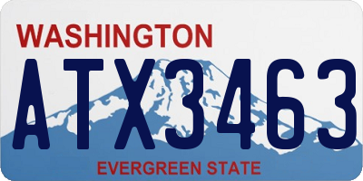 WA license plate ATX3463