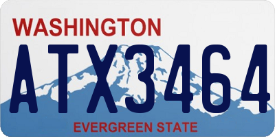 WA license plate ATX3464