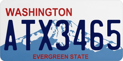 WA license plate ATX3465