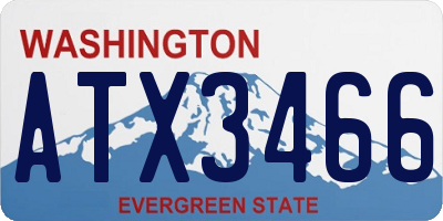 WA license plate ATX3466