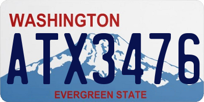 WA license plate ATX3476
