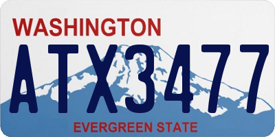 WA license plate ATX3477