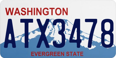 WA license plate ATX3478