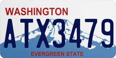 WA license plate ATX3479