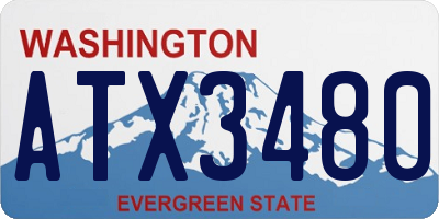 WA license plate ATX3480