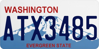 WA license plate ATX3485