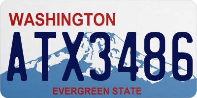 WA license plate ATX3486