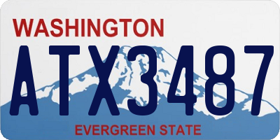 WA license plate ATX3487