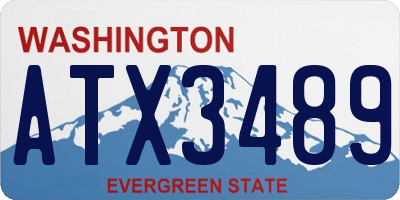 WA license plate ATX3489