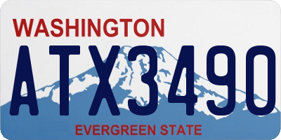 WA license plate ATX3490