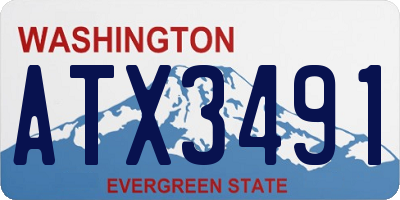 WA license plate ATX3491