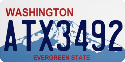 WA license plate ATX3492